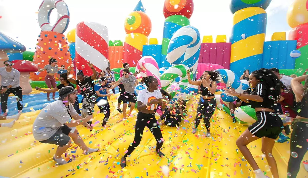 bouncy castle fabric 1 Inflatable Castle